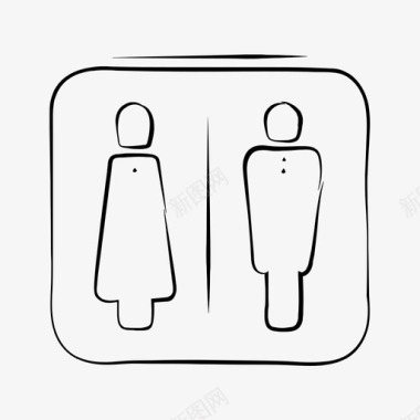 卫生间标牌手绘卫生间图标图标