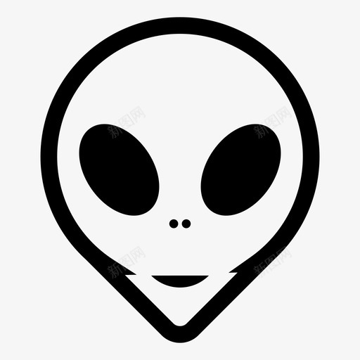 外星人表情符号快乐的脸图标svg_新图网 https://ixintu.com 外星人 外星人表情 头 快乐的脸 空间 表情符号
