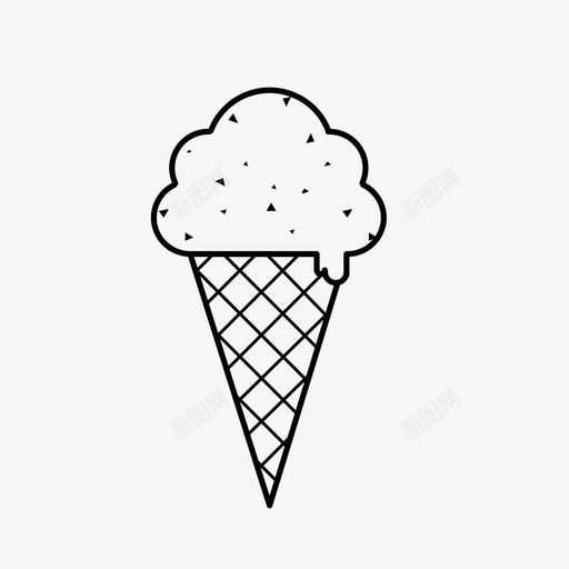 冰淇淋巧克力蛋卷图标svg_新图网 https://ixintu.com 冰淇淋 巧克力 甜点 蛋卷