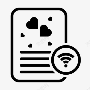 无线情书文件情书图标图标