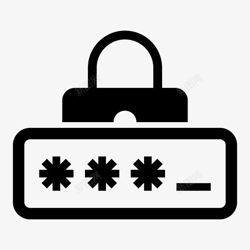 pin码星号锁图标svg_新图网 https://ixintu.com pin码 安全 星号 签名 锁