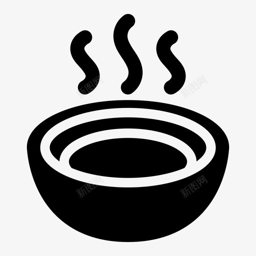 汤碗热的饭图标svg_新图网 https://ixintu.com 汤碗 炖菜 热汤碗 热的 饭