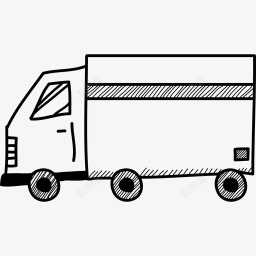 手绘详细运输工具卡车图标svg_新图网 https://ixintu.com 手绘详细运输工具卡车