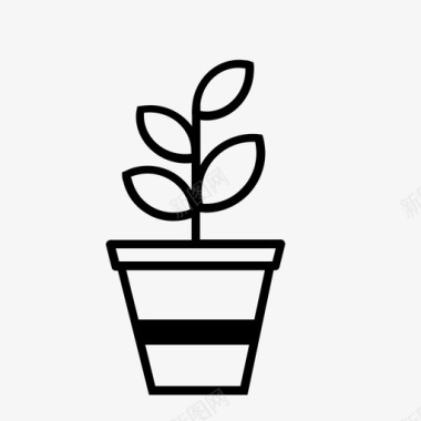 植物室内植物盆栽图标图标