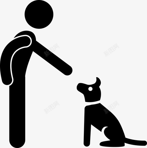 坐着的狗指挥指导图标svg_新图网 https://ixintu.com 坐着的狗 指导 指挥 教学 驯兽师