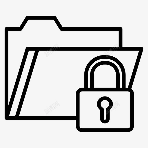 文件夹文档锁图标svg_新图网 https://ixintu.com web开发卷2 保险箱 安全 文件夹 文档 锁
