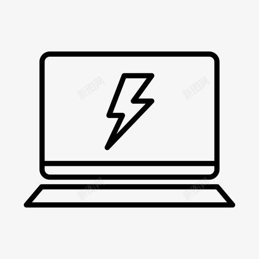笔记本闪电充电设备图标svg_新图网 https://ixintu.com 充电 屏幕 笔记本闪电 设备 闪电
