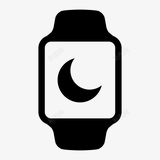 请勿打扰苹果手表四分之一月亮图标svg_新图网 https://ixintu.com 四分之一月亮 智能手表 睡眠模式 苹果手表 请勿打扰 静音模式
