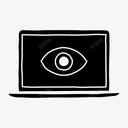 笔记本电脑视图设备眼睛图标svg_新图网 https://ixintu.com 屏幕 眼睛 笔记本电脑视图 设备