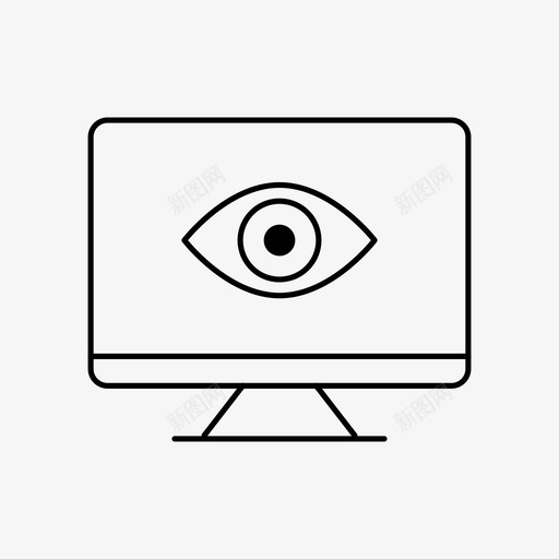 桌面视图摄像头设备图标svg_新图网 https://ixintu.com 屏幕 摄像头 桌面视图 眼睛 设备