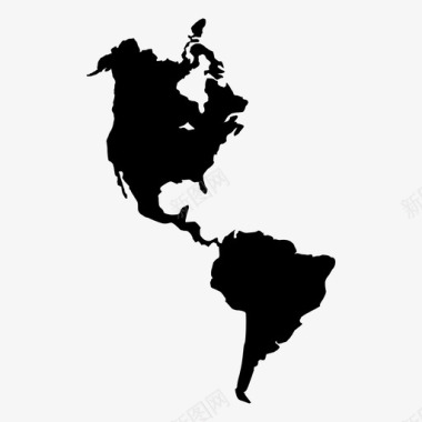 美洲地图北美图标图标