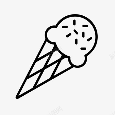 冰淇淋筒生日食物图标图标