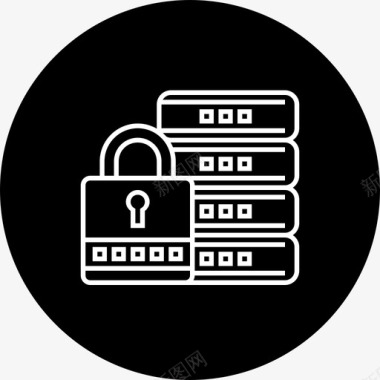 数据库安全锁管理图标图标