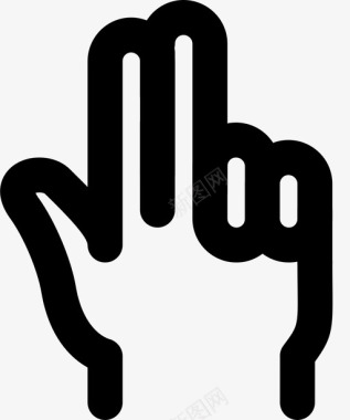 三个手指手势手图标图标