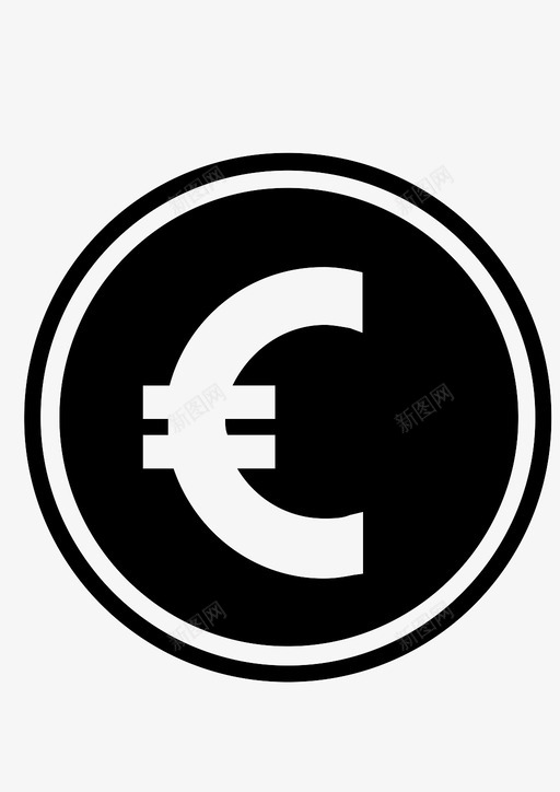 欧元硬币货币图标svg_新图网 https://ixintu.com 欧元硬币 货币