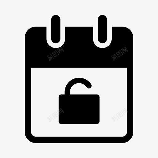 日历日期锁图标svg_新图网 https://ixintu.com 储物柜 日历 日期 日程表 锁