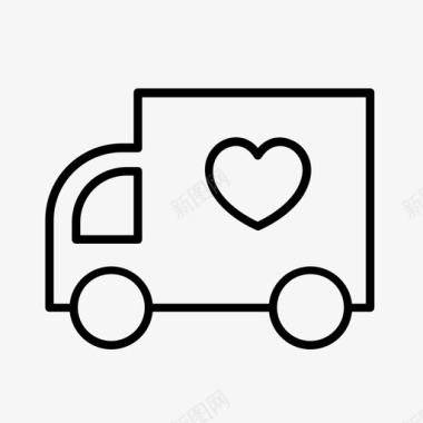 卡车送货爱情图标图标