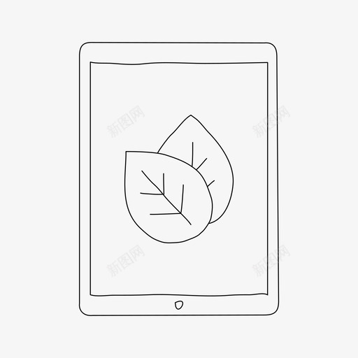 ipad叶子设备自然图标svg_新图网 https://ixintu.com ipad叶子 屏幕 自然 设备