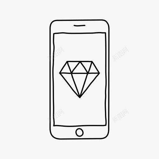 iphone钻石设备珠宝图标svg_新图网 https://ixintu.com iphone钻石 屏幕 珠宝 设备