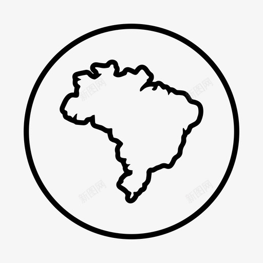 巴西巴西地图图标svg_新图网 https://ixintu.com 巴西 巴西地图