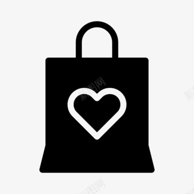 购物袋爱情图标图标
