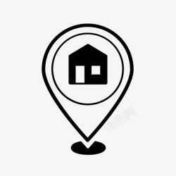 房屋定位房屋定位销地理位置地理标记图标高清图片