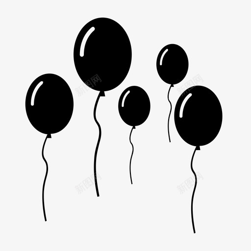 气球生日庆祝图标svg_新图网 https://ixintu.com 庆祝 气球 生日 聚会