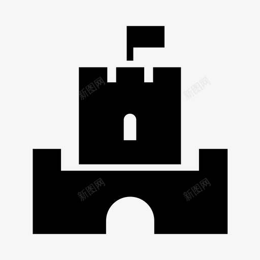 城堡建筑堡垒图标svg_新图网 https://ixintu.com 城堡 堡垒 塔楼 建筑 防御工事