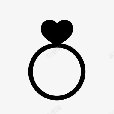 订婚戒指心爱图标图标