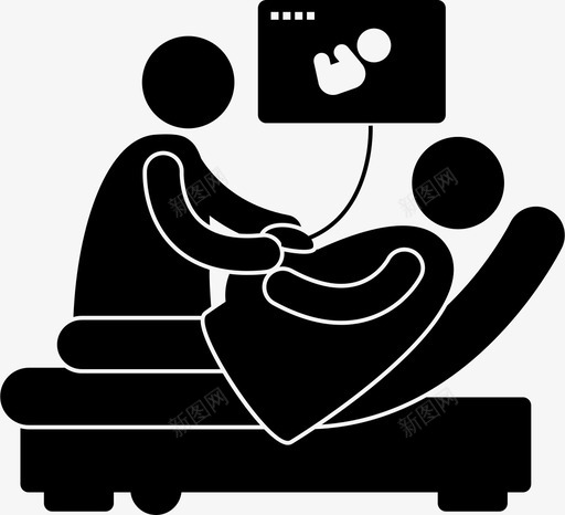 超声波医生胎儿图标svg_新图网 https://ixintu.com 医生 医院 婴儿检查 孕妇 怀孕怀孕的婴儿 胎儿 超声波 超声波检查