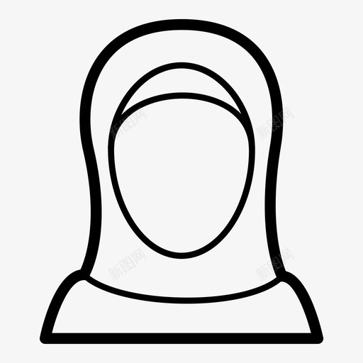 穆斯林妇女头巾女士图标svg_新图网 https://ixintu.com 人民 头巾 女士 穆斯林妇女