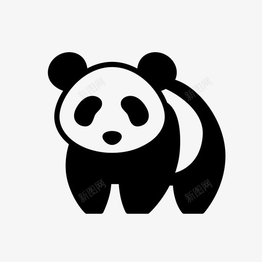 熊猫动物熊图标svg_新图网 https://ixintu.com 动物 动物2 熊 熊猫