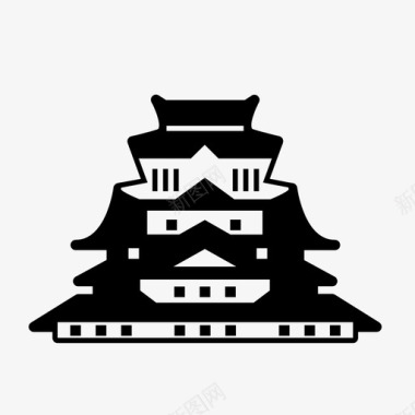 城堡文化日本图标图标