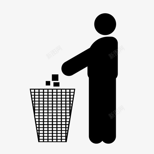 垃圾箱清洁不要乱扔垃圾图标svg_新图网 https://ixintu.com 不要乱扔垃圾 回收 垃圾箱 清洁 清除