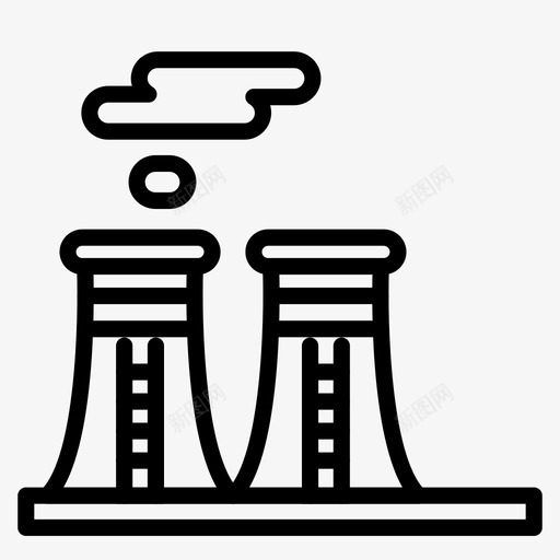 工厂工业核能图标svg_新图网 https://ixintu.com 工业 工业家庭 工人 工作 工厂 核能