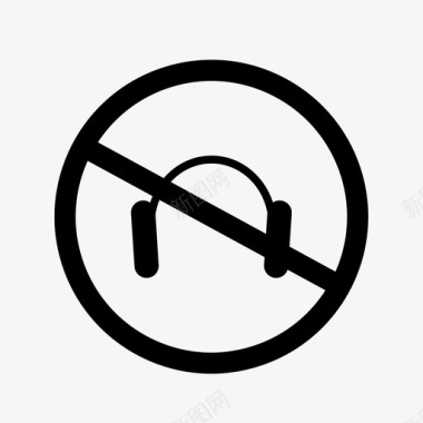 没有耳机禁止音乐图标图标