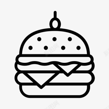 双芝士汉堡快餐汉堡包图标图标