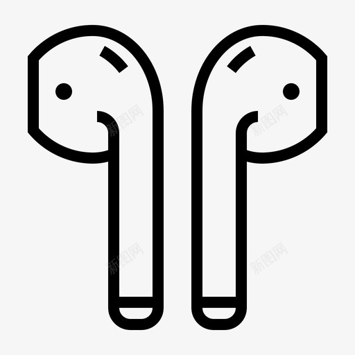 苹果airpods配件耳机图标svg_新图网 https://ixintu.com 声音 美味的苹果音乐 耳机 苹果airpods 配件
