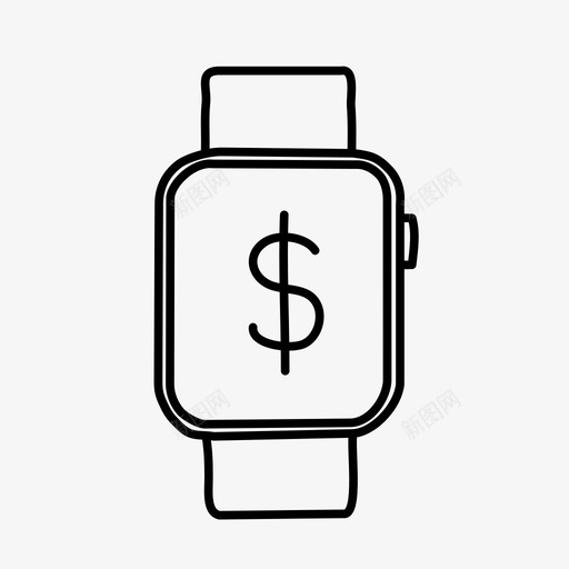 苹果手表钱苹果手表设备图标svg_新图网 https://ixintu.com 屏幕 手绘 苹果手表 苹果手表钱 设备