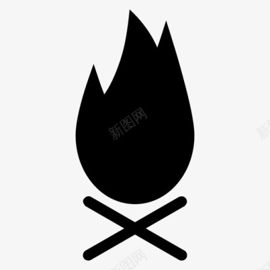 篝火野营火坑图标图标