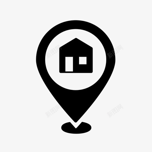 房屋定位销地理位置地理标记图标svg_新图网 https://ixintu.com 住宅 地图标识 地理位置 地理标记 房屋定位销