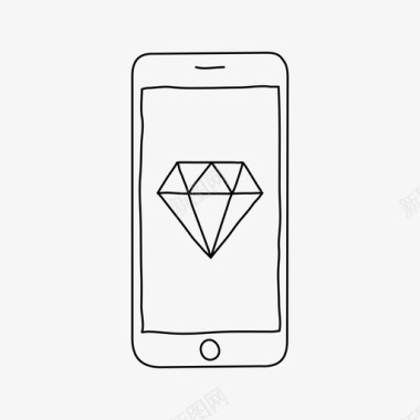 iphone钻石设备珠宝图标图标