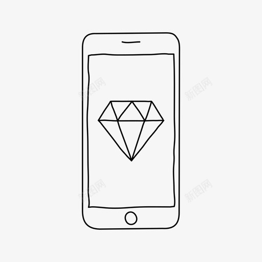 iphone钻石设备珠宝图标svg_新图网 https://ixintu.com iphone钻石 屏幕 珠宝 设备