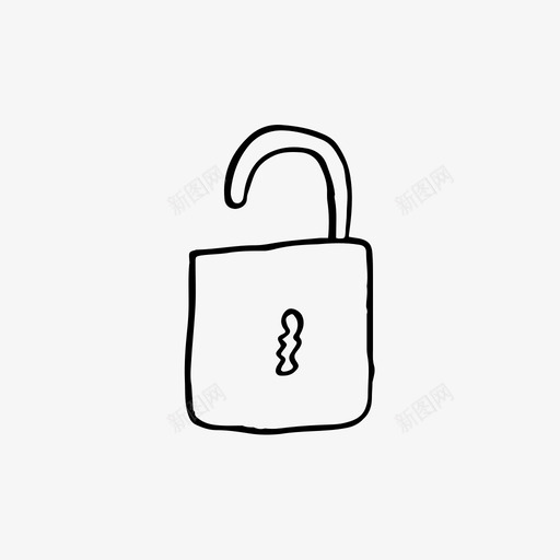 手绘锁插图钥匙图标svg_新图网 https://ixintu.com 开锁 手绘锁 插图 钥匙
