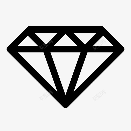 钻石钻石切割钻石宝石图标svg_新图网 https://ixintu.com 珠宝 纯线条 钻石 钻石切割 钻石宝石