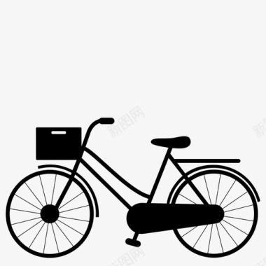 自行车板条箱图标图标