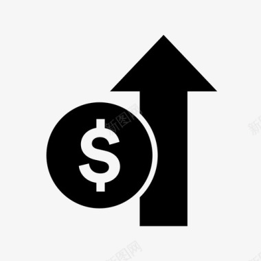 通货紧缩美元增长图标图标