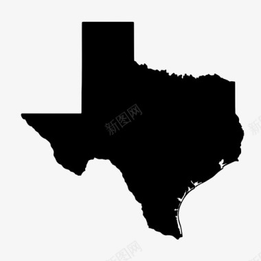德克萨斯美国地图图标图标