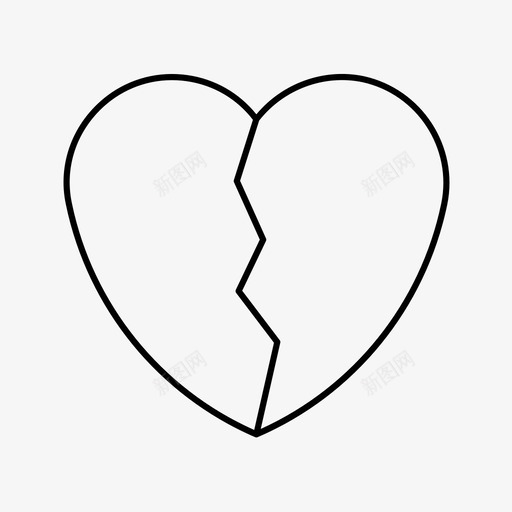 破碎的心破碎伤害图标svg_新图网 https://ixintu.com 伤害 情人节 爱 破碎 破碎的心