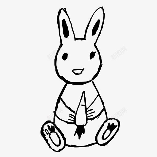 兔子动物胡萝卜图标svg_新图网 https://ixintu.com 兔子 动物 手绘 森林 父母收藏 胡萝卜